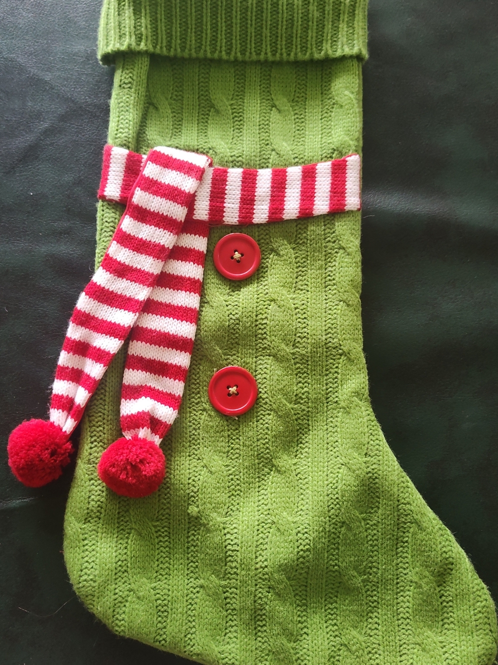 Set of Three Knit Kids Holiday Stocking with Stripe Accent